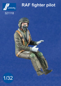 PJ321118 PJ Productions 1/32 RAF jet fighter pilot seated in a/c (modern)