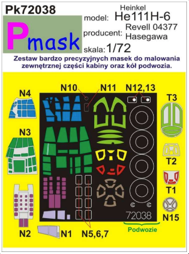 PK72038 Pmask 1/72 He111H-6  (Airfix)