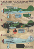 PSL48011 Print Scale 1/48 Gloster Gladiator Mk.II Finland; Portugal; Mk.I Irish Air Corp; Lithuania; Latvia; China;