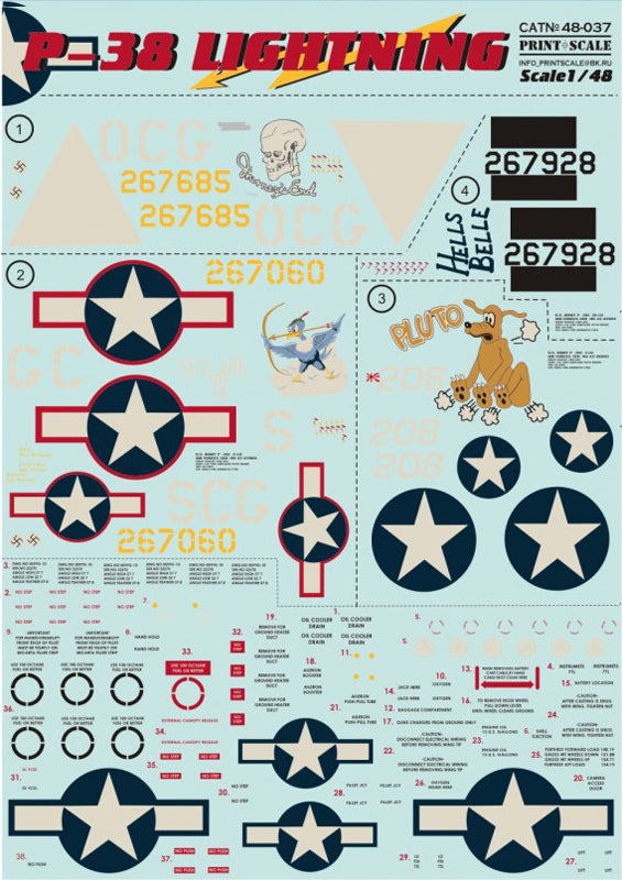 PSL48037 Print Scale 1/48 Re-printed! Lockheed P-38 Lightning Part 2.(4)