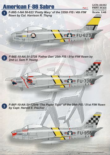 PSL48063 Print Scale 1/48 North-American F-86E Sabre Part 1.