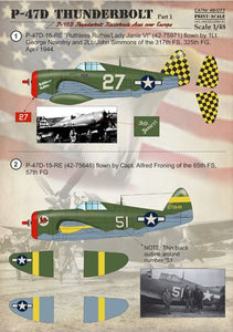 PSL48077 Print Scale 1/48 Republic P-47D Thunderbolt 'Razorback' Aces over Europe Part 1