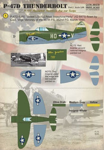PSL48078 1/48 Print Scale Republic P-47D Thunderbolt 'Razorback' Aces