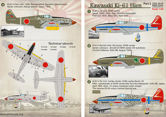 PSL48135 Print Scale 1/48 Kawasaki Ki-61-I Hien Part 2