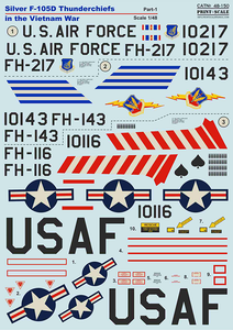 PSL48150 Print Scale 1/48 Silver Republic F-105D Thunderchiefs in the Vietnam War Part-1