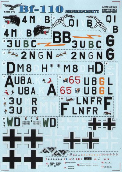 PSL72035 Print Scale 1/72 Messerschmitt Bf-110 (11)
