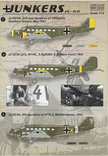 PSL72075 Print Scale 1/72 Junkers Ju-52/3M