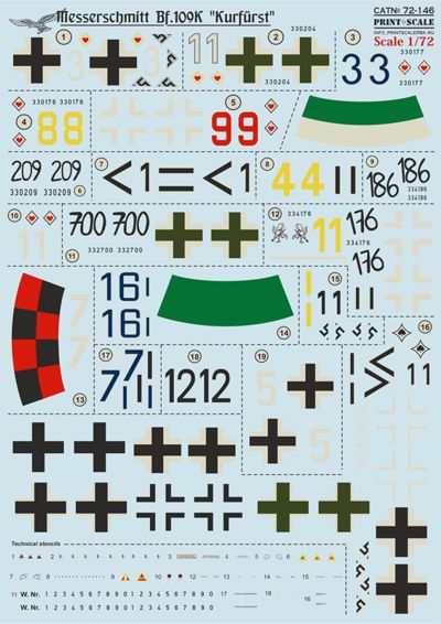 PSL72146 Print Scale 1/72 Messerschmitt Bf-109K (17)