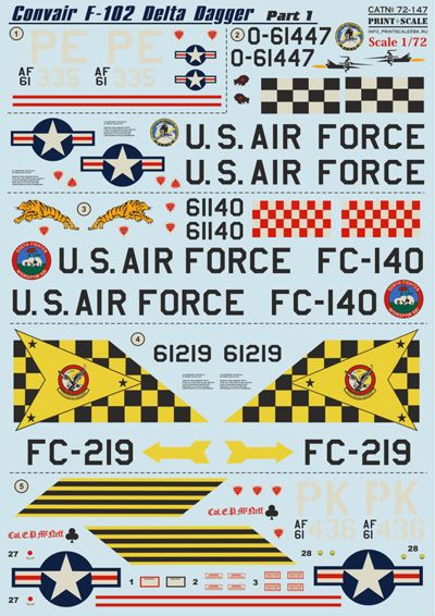 PSL72147 Print Scale 1/72 Convair F-102 Delta Dagger Part 1 (inc stencil Data) (5)