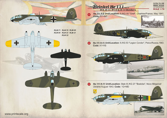 PSL72196 Print scale 1/72 Heinkel He-111 Part-4