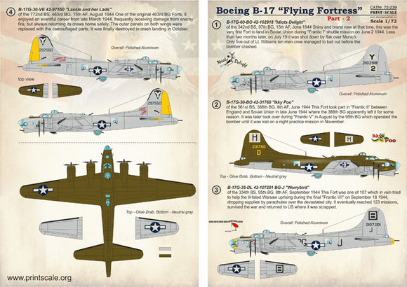 PSL72239 Print Scale 1/72 Boeing B-17 Flying Fortress Part 2