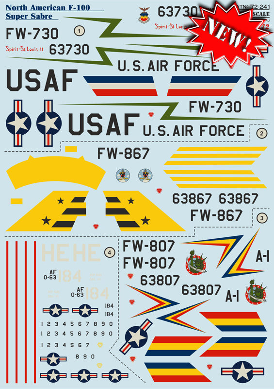 PSL72241 Print Scale 1/72 North-American F-100 Super Sabre