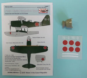 RDACR044 Rising Decals 1/72 Mitsubishi F1M2 Early Production Type. Includes resin set - cowling for F1M2 (early type) + decals