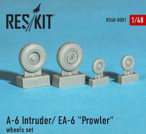 RS48-0001 ResKit 1/48 Grumman A-6A/A-6E "Intruder", EA-6B "Prowler" wheels set (designed to used with Hobby Boss and Kinetic Model Kits kits)