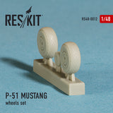 RS48-0012 ResKit 1/48 North-American P-51D MUSTANG wheels set (designed to used with Hasegawa, Hobby Boss, ICM, Monogram and Tamiya kits)