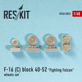 RS48-0025 ResKit 1/48 Lockheed-Martin F-16C block 40-52 "Fighting Falcon" wheels set (designed to used with Academy, Hasegawa, Kinetic and Tamiya kits)