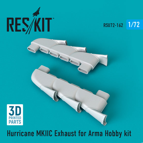 RSU72-0162 1/72 Hawker Hurricane Mk.IIC exhaust (designed be used with Arma Hobby and Eduard kits)