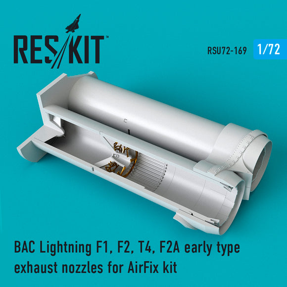 RSU72-0169 1/72 Description:BAC Lightning F1, F2, T4, F2A exhaust nozzles early type (designed to be used with Airfix kits)