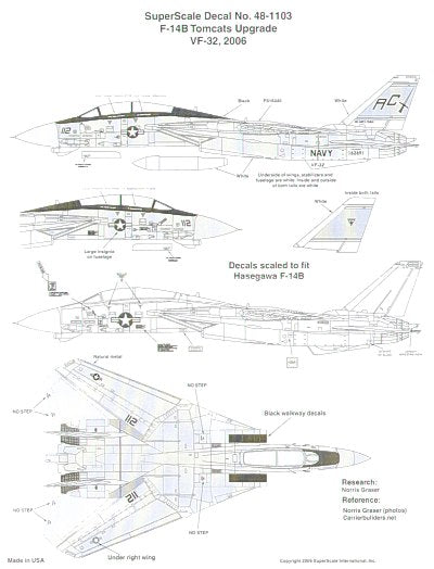 SS481103 Superscale 1/48 F-14B Tomcat Upgrade VF-32