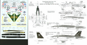 SS481141 Superscale 1/48 McDonnell-Douglas F/A-18C Hornets (2) 163480 SH/200 VMFAT-101 Cdr MAG II; 164246 AC/400 VFA-105 Gunslingers CAG
