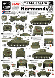 35921 Star Decals 1/35 British Armour in Normandy. White SC, Humber SC, Sherman IIH and III