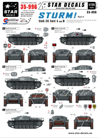 35996 Star DECALS 1/35 35887 Star Decals 1/35 Befehls-Panzers. Befehls-Panther Ausf.A and Ausf.G, Befehls- Pz.Kpfw.IV Ausf.J, Pz.Kpfw.IV Ausf.H