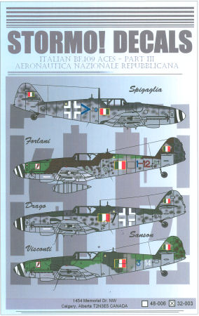 STRM-32003 Stormo Decals 1/32 Italian BF-109 Aces Part III