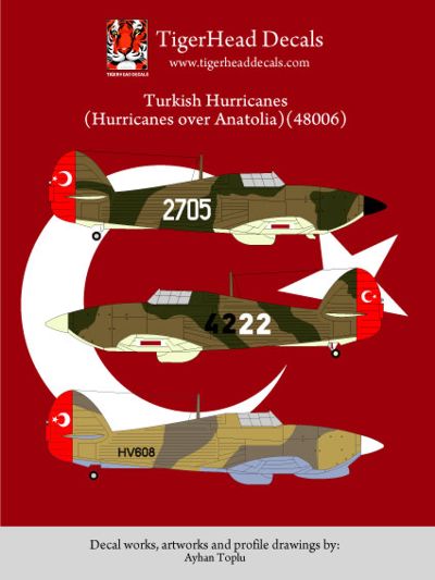 THD48006 Tigerhead Decals 1/48 Turkish Hawker Hurricanes (Hurricanes over Anatolia)