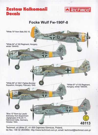 TM48113 Techmod 1/48 Focke-Wulf Fw-190F-8 