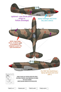 TNM72-M041 Top Notch 1/72 Curtiss Tomahawk Mk.IIB Camouflage pattern paint Mask RAF/AVG Early