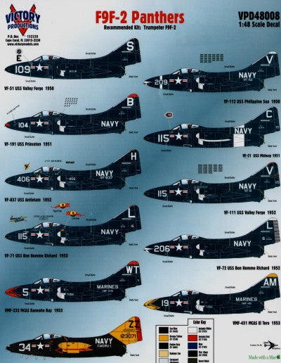 VPD48008 Victory Productions 1/48 F9F-2 Panthers (Trumpeter)