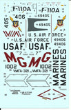 WB48033 Warbird Decals 1/48 F-110A & F-4B ( For Academy F-4)