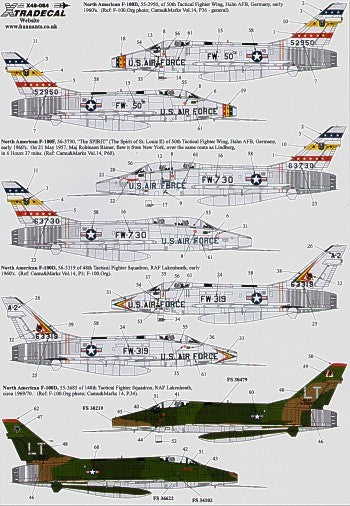 X48084 Xtradecal 1/48 North-American F-100D Super Sabre/North-American F-100F Super Sabre Part 2