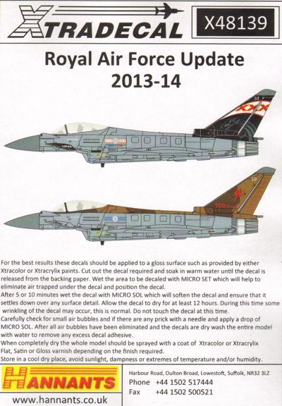 X48139 Xtradecal 1/48 Royal Air force Update 2012-14