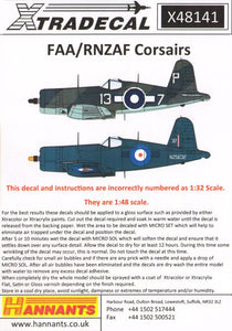 X48141 Xtradecal 1/48 FAA/RNZAF Corsairs