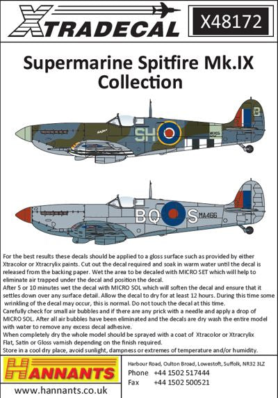 X48172 Xtradecal 1/48 Sopermarine Spitfire Mk.IX Collection
