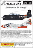 X48184 Xtradecal 1/48 U.S. Navy Reserve Air Wing 91 (4)