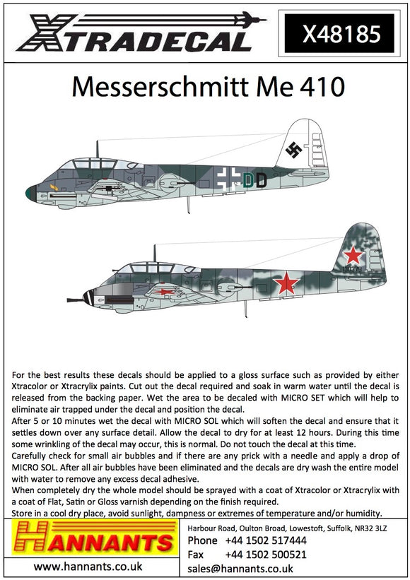 X48185 Xtradecal 1/48 Messerschmitt Me 410