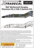 X48197 Xtradecal 1/48 McDonnell-Douglas FG.1/FGR.2 Phantom Royal Air Force stencil data Part 1
