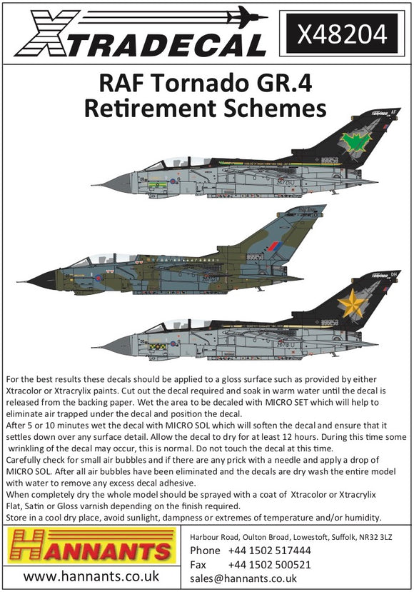 X48204 Xtradecal 1/48RAF Panavia Tornado GR.4 Retirement Schemes (3)