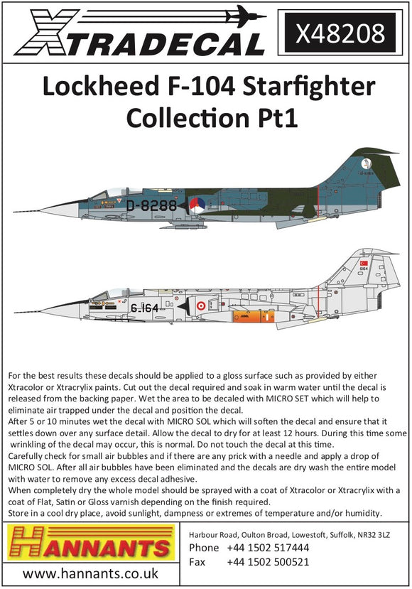 X48208 Xtradecal 1/48 Lockheed F-104 Starfighter Collection Pt1 (7)