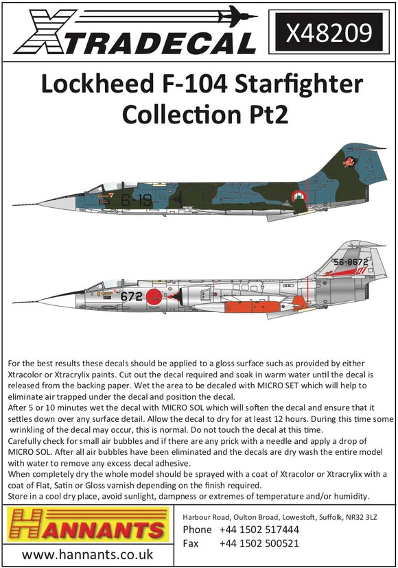 X48209 Xtradecal 1/48 Lockheed F-104 Starfighter Collection Pt2 (7)
