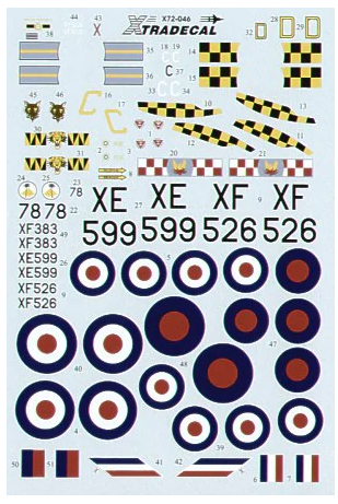 X72046 Xtradecal 1/72 Hawker Hunter F 6 12, 56, 74, 111 Squadrons