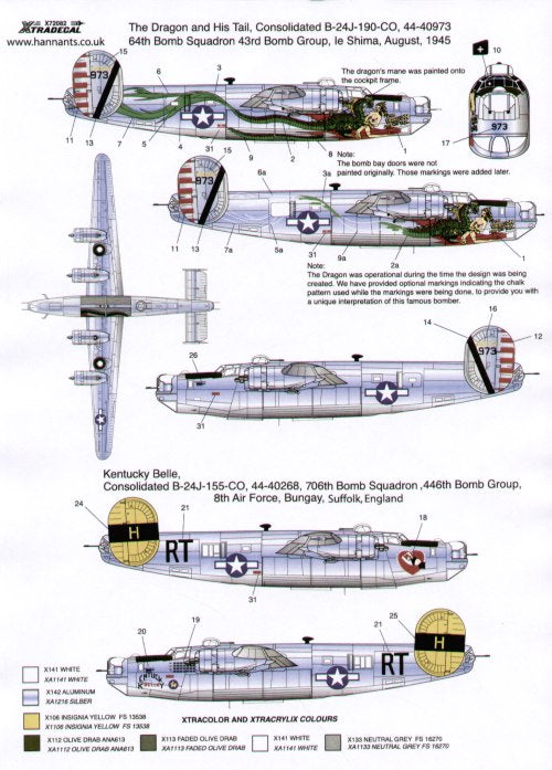X72082 Xtradecal 1/72 Consolidated B-24J Liberator (3)