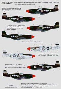 X72101 Xtradecal 1/72 North-American P-51B Mustangs 4th Fighter Gp RAF Debden 1942-45 (5)