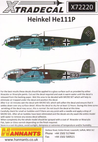 X72220 1/72 Xtradecal Heinkel He-111P-2 (8)