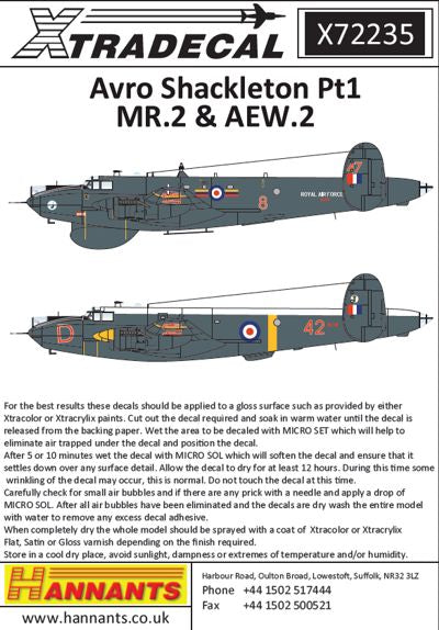 X72235 Xtradecal 1/72 Avro Shackleton MR.2/AEW.2 Pt 1 (4)