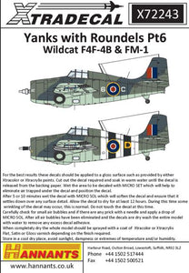 X72243 Xtradecal 1/72 Yanks with Roundels Pt 6 Grumman Mk.IV/Mk.V Wildcats (F4F-4) (8)