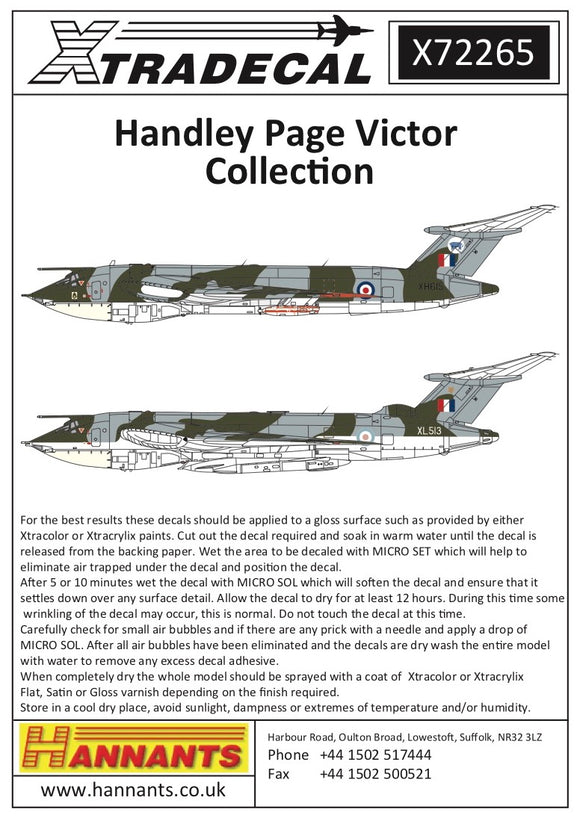 X72265 Xtradecal 1/72 Handley Page Victor Collection Mks.1 and 2