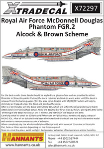 X72297 Xtradecal 1/72 McDonnell-Douglas FGR.2 Phantom Pt 8 .Sspecial markings to Commemorate the 60th Anniversary of the